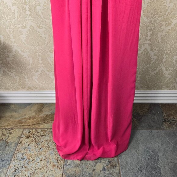 David's Bridal Size 4 Strapless Pink Floor Length Gown Pleated Top Flowy Skirt - Picture 4 of 12